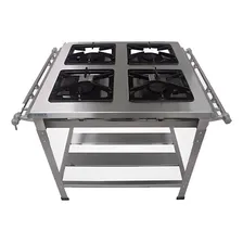 Fogão Industrial 4 Bocas Extra Inox 40x40 Alta Ou Baixa Pres Na Foto mini 1