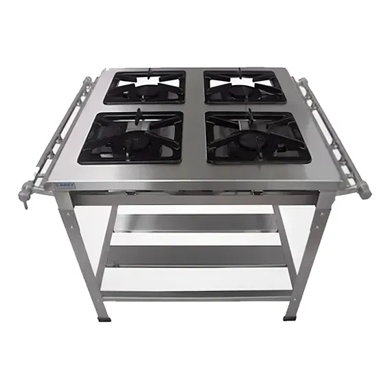 Fogão Industrial 4 Bocas Extra Inox 40x40 Alta Ou Baixa Pres Na Foto 1