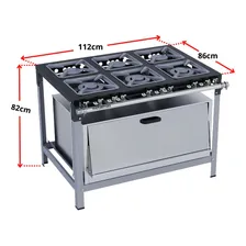 Fogão Industrial 6 Bocas 30x30 Com Super Forno Metalmaq Foto  mini 1
