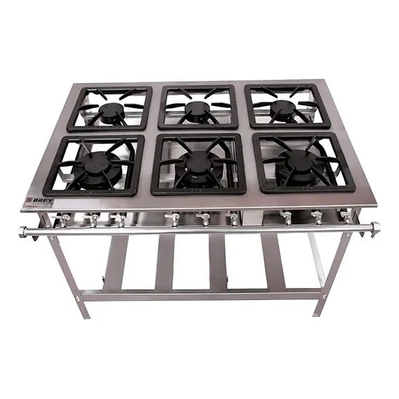 Fogão Industrial 6 Bocas Baixa Pressão Inox 3 Queimadores Si N A Foto 1