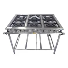 Fogão Industrial 6 Bocas Duplas 30x30 Perfil 7 Em Aço Inox Tipo de conexão Gás engarrafado Foto mini 1