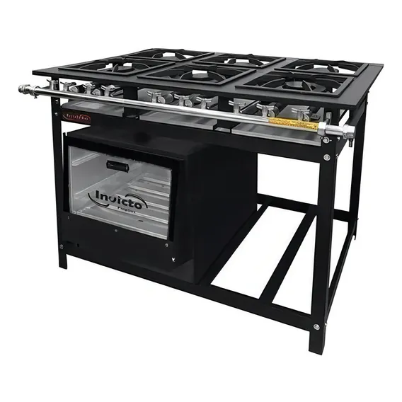 Fogão Industrial 6 Queimadores Duplos Forno 40x40 P10 Cor Cinza Foto 1