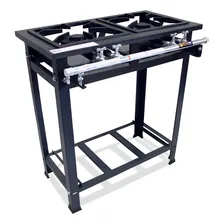 Fogão Industrial A Gás 2 Bocas Duplas 30x30 Baixa Pressão Metalfour P5 Cor Cinza Grafite Foto mini 1