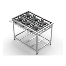 Fogão Industrial Aço Inox 430 Alta Pressão 6 Bocas + Foto mini 1