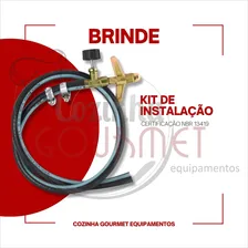 Fogão Industrial Alta Pressão 4 Bocas Caulim P5 Com Chapa Bifeteira Cozinha Gourmet Foto mini 2