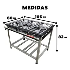 Fogão Industrial Alta Pressão 6 Bocas De Chão Grelha 30x30 Foto mini 2