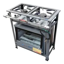 Fogão Industrial C/ Forno 2 Bocas Alta Pressão 30x30 2s Cor Cinza Foto mini 1