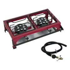 Fogão Industrial Mesa Bancada 2 Bocas Grande - Alta Pressão Cor Vinho Gás Glp Foto mini 1