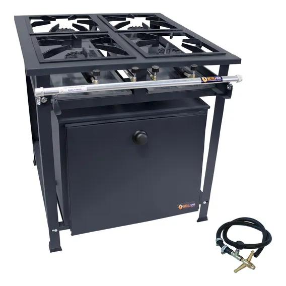 Fogão industrial MetalFour Fogão com Forno Alta Pressão com porta cega - cinza Foto 1