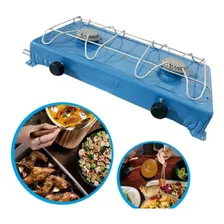 Fogão Portátil 2 Bocas Camping Jolly Azul Foto mini 4