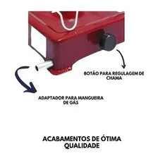 Fogão Portátil 2 Bocas Camping Jolly Azul Foto mini 3