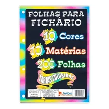 Folha Para Fichário Colorida Refil 4 Furos 200 Folhas A4 Foto mini 2