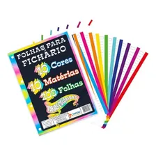 Folha Para Fichário Colorida Refil 4 Furos 200 Folhas A4 Foto mini 1