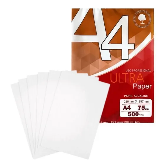 Folha Sulfite Folha Sulfite Ultra Paper Papel Alcalino A4 Foto 1
