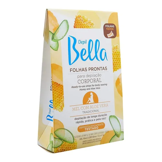Folhas Prontas Corporal Depil Bella Mel E Aloe Vera - 16 Fls Foto 1