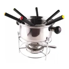 Fondue completo kit 10 peças em inox com panela giratória Foto mini 4