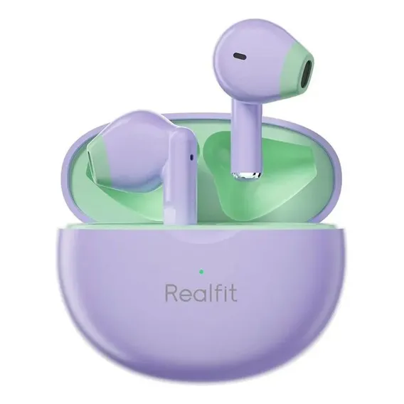 Fone Bluetooth Realfit F2 Cor Lilás Verde Foto 1