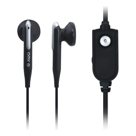 Fone De Ouvido Com Microfone Earphone Preto Fn300 Oex Foto 1