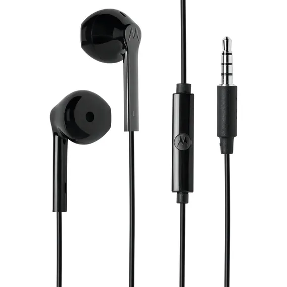 Fone De Ouvido In-ear Motorola Fone Com Microfone Motorola P2 Com Microfone Earbuds Preto Foto 1