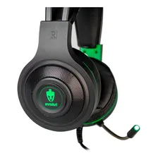 Fone de ouvido over-ear gamer Evolut Têmis EG301 preto e verde com luz LED Foto mini 4