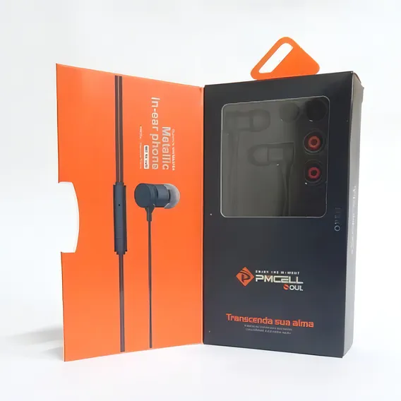 Fone De Ouvido Pmcell Fo-31 C/ Microfone Preto & Vermelho Foto 1