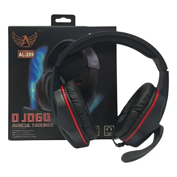 Fone Head Set Gamer Ltomex Cor Preto Luz Vermelho Foto 1