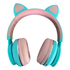 Fone Headphone Infantil Led Orelha Gatinho Bluetooth P2 Foto mini 2