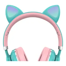 Fone Headphone Infantil Led Orelha Gatinho Bluetooth P2 Foto mini 3