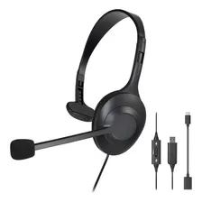 Fone Headset Usb Com Microfone Para Chamadas Audio Technica Cor Preto Cor Da Luz Na Foto  mini 1