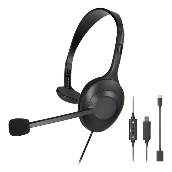 Fone Headset Usb Com Microfone Para Chamadas Audio Technica Cor Preto Cor Da Luz Na Foto 1