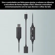 Fone Headset Usb Com Microfone Para Chamadas Audio Technica Cor Preto Cor Da Luz Na Foto mini 4
