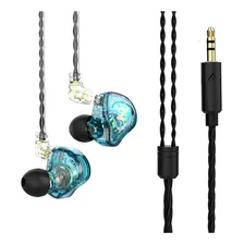Fone In Ear Retorno Qkz Driver Monitoramento Palco Click Cor Azul Foto mini 1
