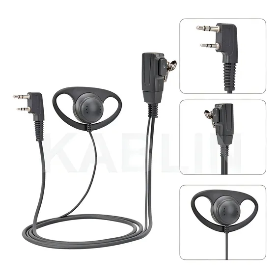 Fone Modelo D Com Microfone P Baofeng Uv5r Bf 777 Etc Cor Preto Foto 1
