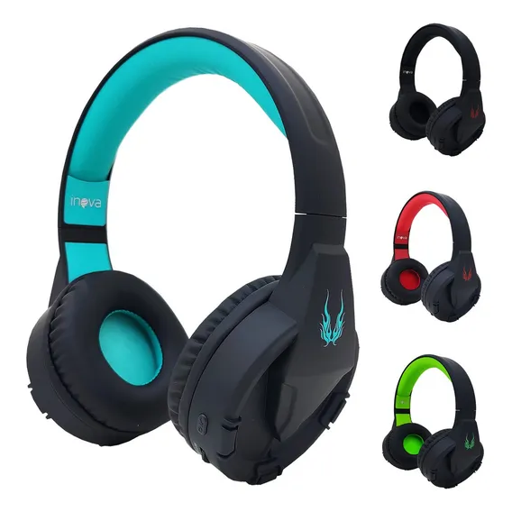 Fone Ouvido Bluetooth Sem Fio Headphone Áudio Stereo Cor Azul Foto 1
