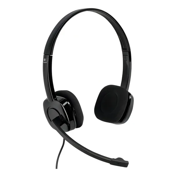 Fone Ouvido Com Microfone Logitech H151 P2 Ajustável Cor Preto Foto 1