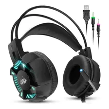 Fone Ouvido Headset Gamer Kp 464 7.1 Led Microfone P2 Usb Foto  mini 1