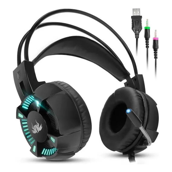 Fone Ouvido Headset Gamer Kp 464 7.1 Led Microfone P2 Usb Foto 1