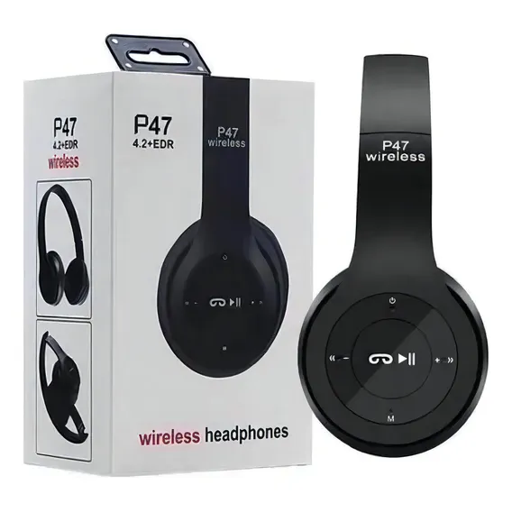 Fone Ouvido Sem Fio P47 -bluetooth / Rádio Fm / Micro Sd Foto 1