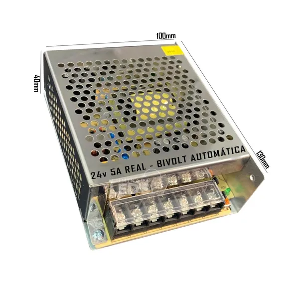 Fonte 24v 5a 120w Chaveada Estabilizada Bivolt 110/220v Foto 1