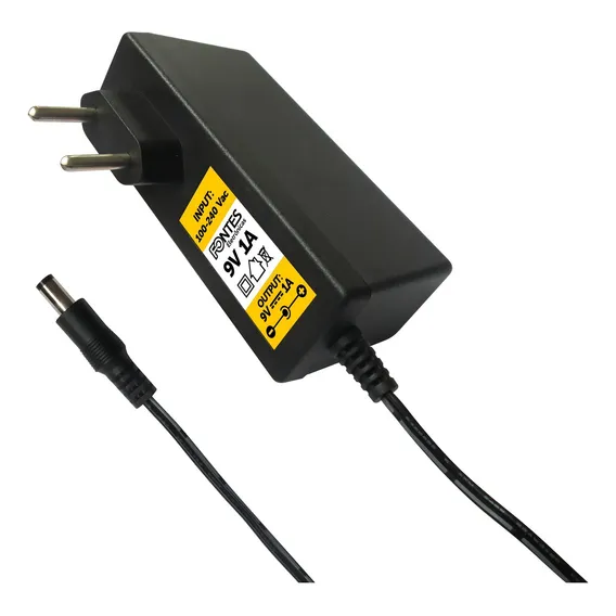 Fonte 9v 1a Bivolt Plug Saída Com Polaridade Invertida Foto 1