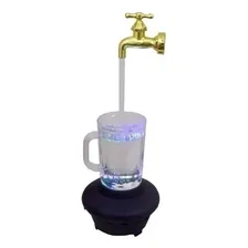 Fonte Água Caneca Torneira Magica Decorativa Com Luz Led Cor Dourado 110v Foto mini 1
