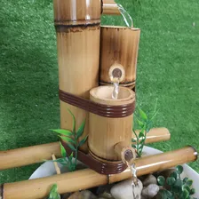 Fonte Água Cascata Bambu 3 Quedas Cascata Decorativ Harmonia Cor Branco Bivolt Foto mini 2