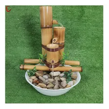 Fonte Água Cascata Bambu 3 Quedas Cascata Decorativ Harmonia Cor Branco Bivolt Foto mini 1