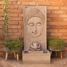 Fonte Água Decorativa Jardim Led Buda Flor Poliresina Painel Foto mini 3