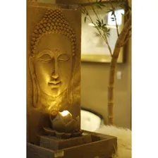 Fonte Água Decorativa Jardim Led Buda Flor Poliresina Painel Foto mini 2