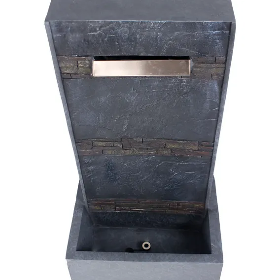 Fonte Água Painel Cascata Jardim Pedra Decorativa Luxo Led Foto 1