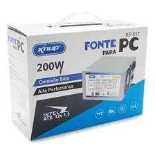 Fonte Atx 200w Reais Power Super Silenciosa Pc Bivolt Knup 110V/220V Foto mini  3