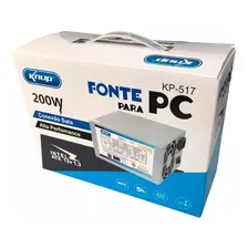Fonte Atx 200w Reais Power Super Silenciosa Pc Bivolt Knup 110V/220V Foto  mini 1