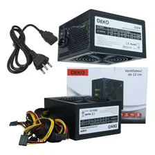Fonte Atx 450w Real Pc Deko Chaveada + Cabo Energia Cor Preto Foto mini 1