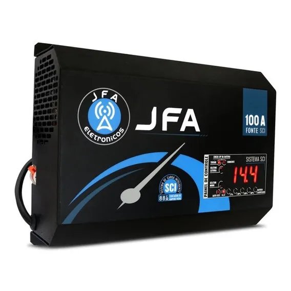 Fonte Automotiva Jfa 100a Slim Bivolt VoltÃmetro Digital Som Foto 1